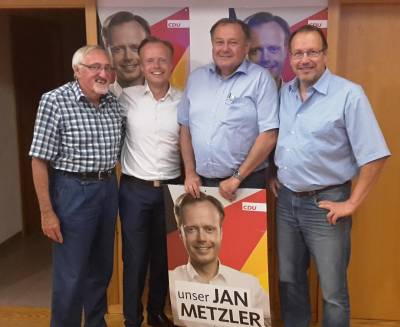 Wahlkreiskonferenz - Bundestagswahl 2017 - v.l.: Günter Sum, Jan Metzler (MdB), Hans-Peter Knierim und Klaus Hertle